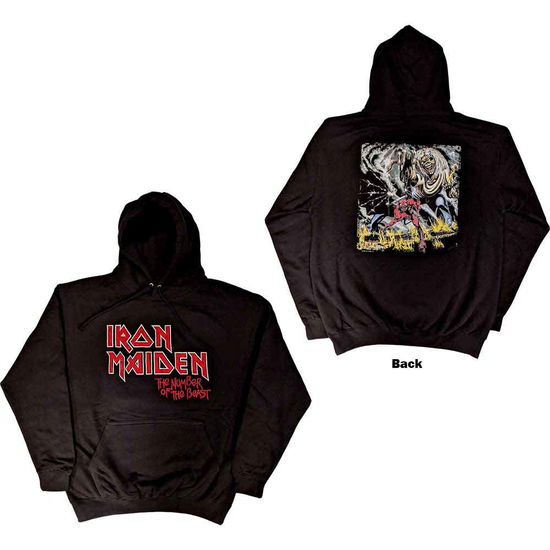 Cover for Iron Maiden · Iron Maiden Unisex Pullover Hoodie: Number Of The Beast Vintage Logo Faded Edge Album (Back Print) (Hoodie) [size S]