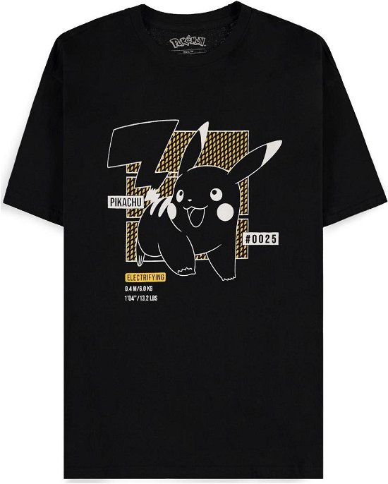 Pokemon T-Shirt Black Pikachu Line-art Größe XL (Legetøj) (2024)
