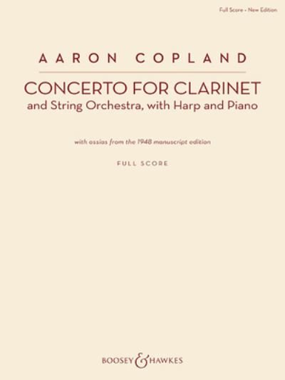 Cover for Aaron Copland · Concerto for Clarinet (Partitur) (2004)