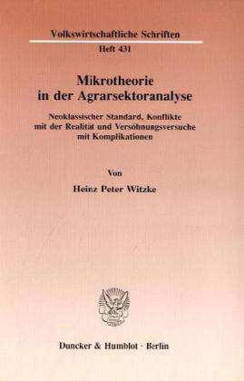 Cover for Witzke · Mikrotheorie in der Agrarsektora (Book) (1993)