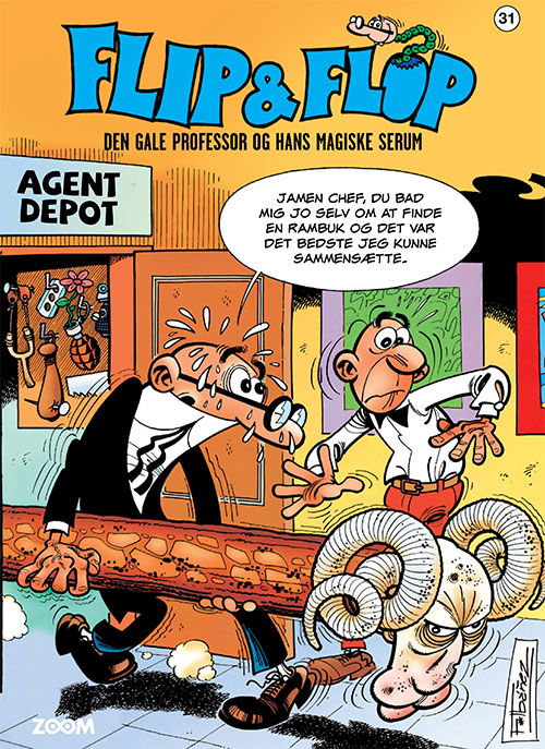 Cover for F. Ibáñez · Flip &amp; Flop: Flip &amp; Flop 31: Den gale professor og hans magiske serum (Poketbok) [1:a utgåva] (2023)