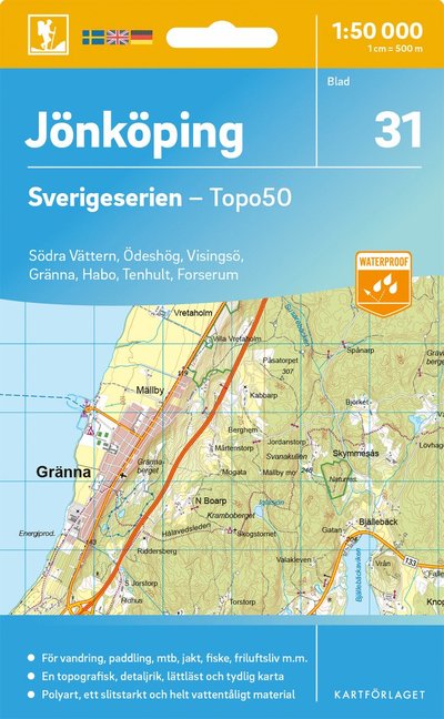 Cover for Jonkoping - Sverigeserien Topo50 (Map) (2025)