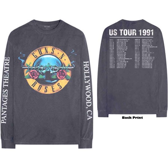 Cover for Guns N Roses · Guns N' Roses Unisex Long Sleeve T-Shirt: Hollywood Tour (Back &amp; Sleeve Print) (CLOTHES)