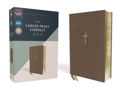 NIV, Larger Print Compact Bible, Leathersoft, Brown, Red Letter, Comfort Print - Zondervan - Livros - Zondervan - 9780310458104 - 12 de abril de 2022