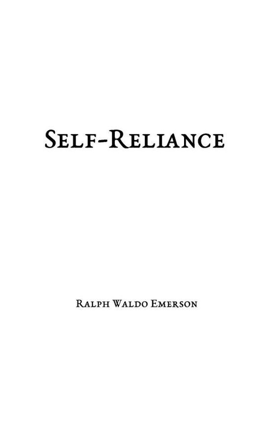Cover for Ralph Waldo Emerson · Self-Reliance (Paperback Book) (2020)