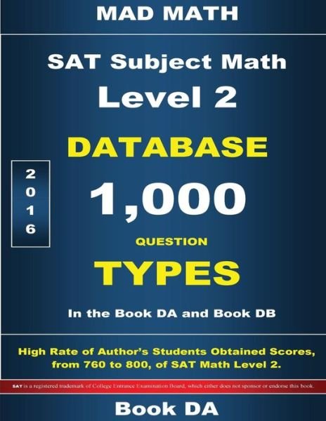 Cover for John Su · Sat Math Level 2 Database Book Da (Pocketbok) (2015)