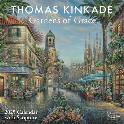 Thomas Kinkade Gardens of Grace with Scripture 2025 Wall Calendar - Thomas Kinkade - Produtos - Andrews McMeel Publishing - 9781524889104 - 13 de agosto de 2024