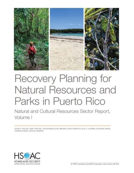 Cover for Susan A Resetar · Recovery Planning for Natural Resources and Parks in Puerto Rico: Natural and Cultural Resources Sector Report, Volume 1 (Pocketbok) (2020)