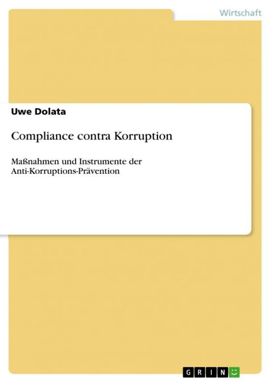 Cover for Dolata · Compliance contra Korruption (Book) [German edition] (2011)