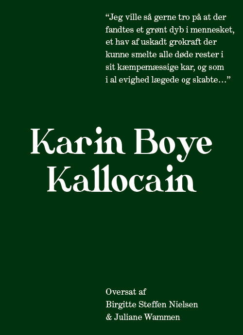 Cover for Karin Boye · Kallocain (Sewn Spine Book) [1st edition] (2021)