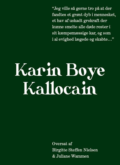 Cover for Karin Boye · Kallocain (Taschenbuch) [1. Ausgabe] (2021)