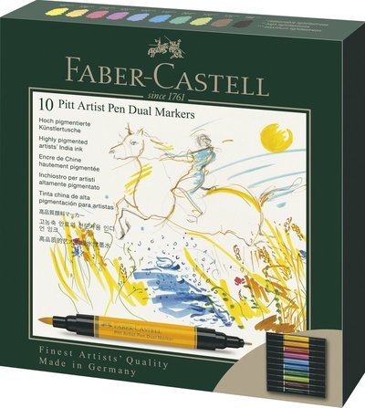Faber-castell - India Ink Pap Dual Marker (10 Pcs) (162010) - Faber - Koopwaar - Faber-Castell - 4005401620105 - 