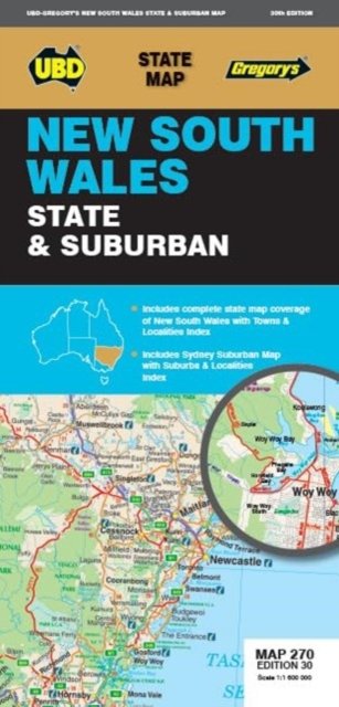 Cover for UBD Gregory's · New South Wales State &amp; Suburban Map 270 30th - State Map (Map) [Thirtieth edition] (2023)