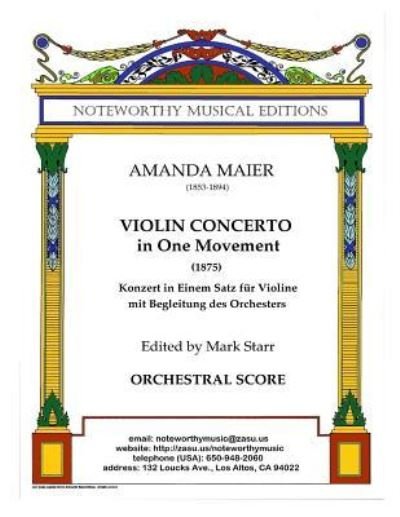 Cover for Mark Starr · Violin Concerto in One Movement (Paperback Book) (2014)