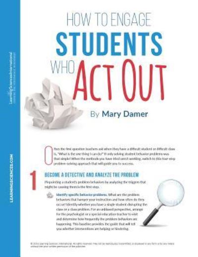 How to Engage Students Who Act Out Quick Reference Guide - Mary Damer - Books - Learning Sciences International - 9781943920105 - October 20, 2016