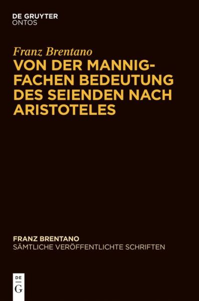 Cover for Mauro Antonelli · Von der Mannigfachen Bedeutung des Seienden des Aristoteles (Book) (2014)