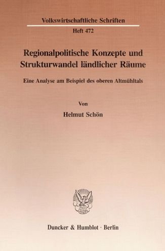 Cover for Schön · Regionalpolitische Konzepte und S (Bok) (1997)