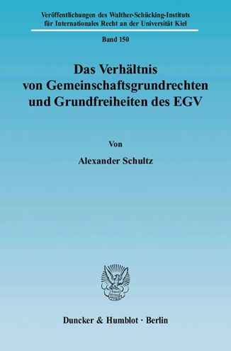 Cover for A. Schultz · Verhältnis v.Gemeinschaft. (Book) (2005)
