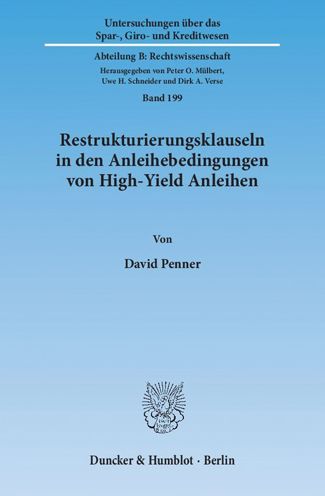 Cover for Penner · Restrukturierungsklauseln in den (Book) (2015)