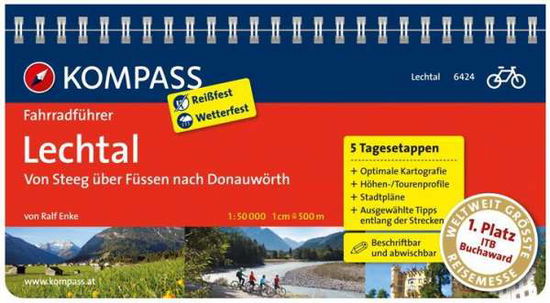 Cover for Mair-Dumont / Kompass · Kompass Fahrradführer 6424: Lechtal : Von Steeg über Füssen nach Donauwörth (Book) (2012)