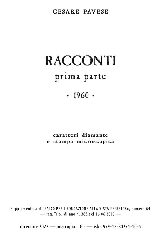 Cover for Cesare Pavese · Racconti #01 (Book)