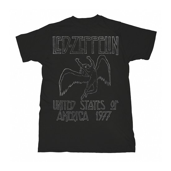 Led Zeppelin Unisex T-Shirt: USA '77. - Led Zeppelin - Koopwaar - PHD - 5056187704106 - 26 november 2018
