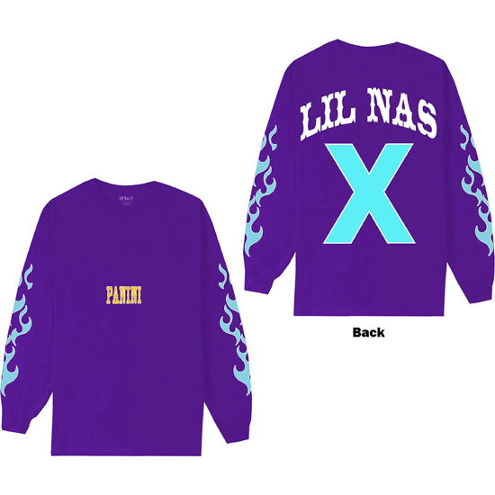 Cover for Lil Nas X · Lil Nas X Unisex Long Sleeve T-Shirt: Flame (Back &amp; Sleeve Print) (CLOTHES) [size S] [Purple - Unisex edition]