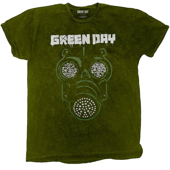 Cover for Green Day · Green Day Unisex T-Shirt: Gas Mask (Wash Collection) (T-shirt) [size S] [Green - Unisex edition]