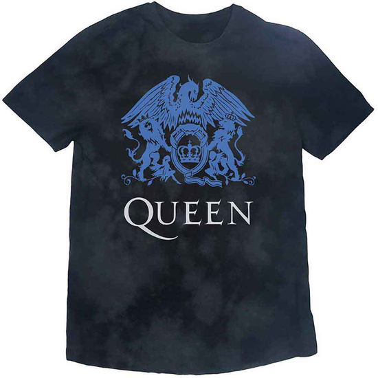 Queen Kids T-Shirt: Blue Crest (Black) (Wash Collection) (9-10 Years) - Queen - Produtos - - 5056561078106 - 17 de março de 2023