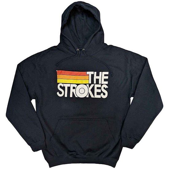 The Strokes Unisex Pullover Hoodie: Logo & Stripes - Strokes - The - Merchandise -  - 5056737202106 - 