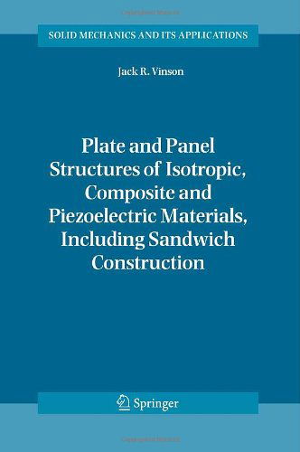 Cover for Jack R. Vinson · Plate and Panel Structures of Isotropic, Composite and Piezoelectric Materials, Including Sandwich Construction - Solid Mechanics and Its Applications (Inbunden Bok) [2005 edition] (2005)