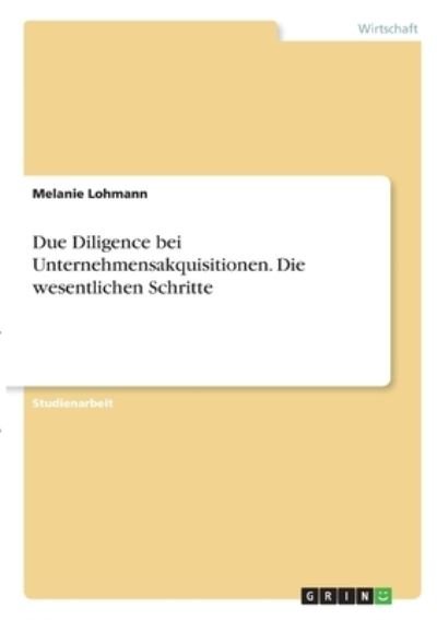 Cover for Lohmann · Due Diligence bei Unternehmensa (N/A)