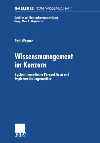 Cover for R. Wagner · Wissensmanagement im Konzern - Schriften zur Unternehmensentwicklung (Pocketbok) [2000 edition] (2000)