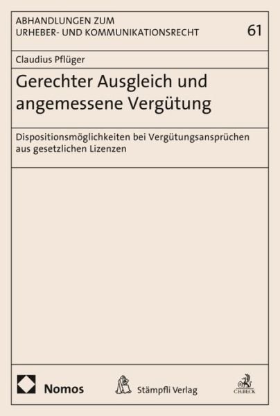 Cover for Pflüger · Gerechter Ausgleich und angemes (Bok) (2017)