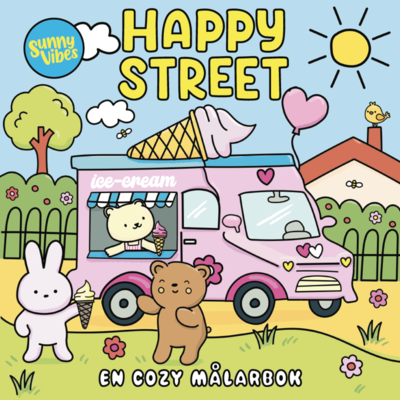Cover for Happy Street : En cozy målarbok (Paperback Book) (2025)