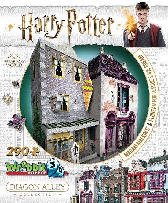 Harry Potter Diagon Alley Collection: Madam Malkins & Florean Fortescues (290Pc) 3D Jigsaw Puzzle - Harry Potter - Brettspill - WREBBIT 3D - 0665541005107 - 7. mai 2019