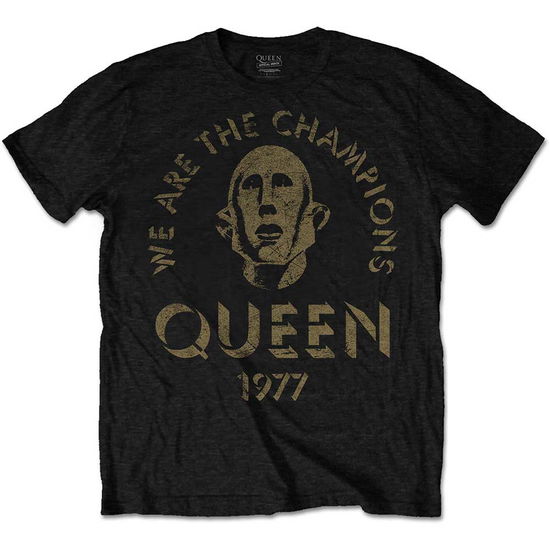 Cover for Queen · Queen Unisex T-Shirt: We Are The Champions (Black) (T-shirt) [size S] [Black - Unisex edition] (2016)