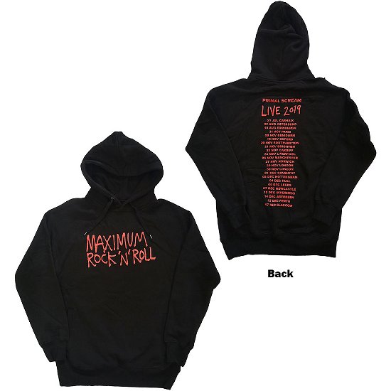 Primal Scream Unisex Pullover Hoodie: Maximum RnR (Back Print, Ex-Tour) - Primal Scream - Merchandise -  - 5056561000107 - 