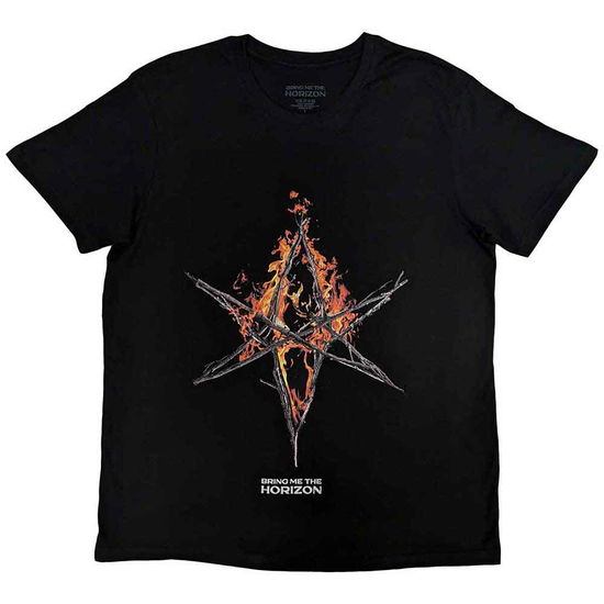 Cover for Bring Me The Horizon · Bring Me The Horizon Unisex T-Shirt: Flame Hex &amp; Text Logo (T-shirt) [size S] (2023)