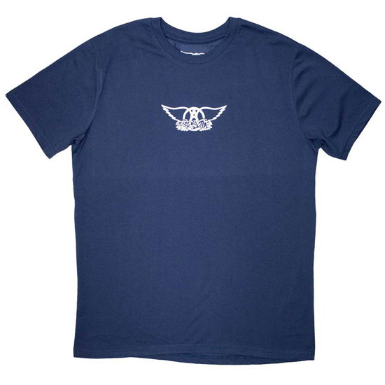 Cover for Aerosmith · Aerosmith Unisex T-Shirt: Mini Wings Logo (Denim Blue) (T-shirt) [size M] (2024)