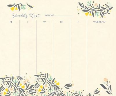 Cover for Sellers Publishing · 2020 High Note (R) Floral Charm Weekly To-Do Pad (Calendar) (2017)