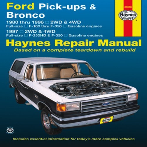 Cover for Haynes Publishing · Ford pick-ups F-100-F-350 &amp; Bronco (1980-1996) &amp; F-250HD &amp; F-350 (1997) Haynes Repair Manual (USA) (Pocketbok) (2012)