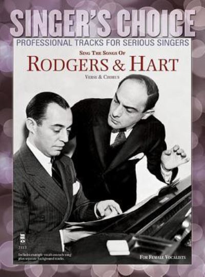 Sing the Songs of Rodgers & Hart - Richard Rodgers - Kirjat - MUSIC MINUS ONE - 9781941566107 - lauantai 31. tammikuuta 2015