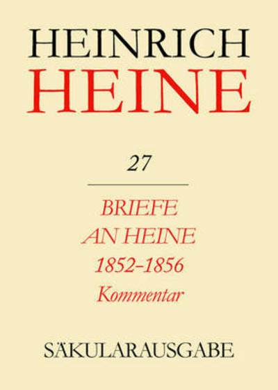 Cover for H. Heine · Heine-Säkularausg.27 Kommentar (Buch)