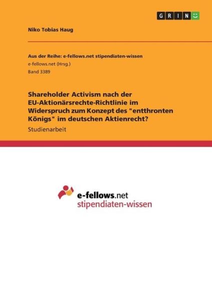 Cover for Haug · Shareholder Activism nach der EU-A (Book)