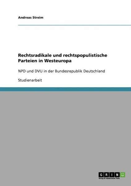 Cover for Streim · Rechtsradikale und rechtspopulis (Book) [German edition] (2013)