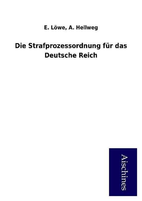 Cover for Löwe · Die Strafprozessordnung für das De (Book)