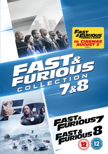 Fast 78 DVD Fast Furious 7 8 collection Import DVD 2019