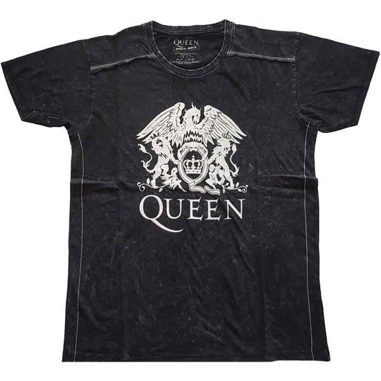 Queen Unisex T-Shirt: Classic Crest (Wash Collection) - Queen - Marchandise -  - 5056368644108 - 