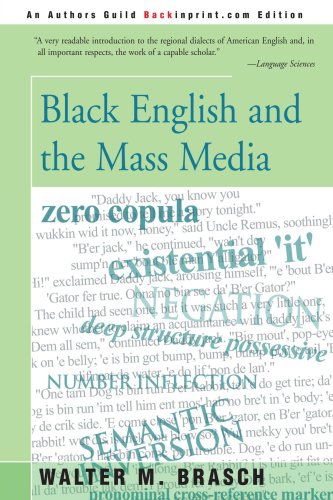 Cover for Walter Brasch · Black English and the Mass Media (Paperback Book) (2000)